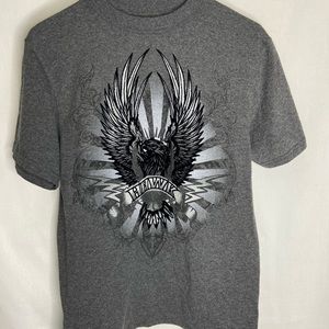 Tony Hawk T-Shirt Boys Size L Gray Felt Eagle Graphic Hawk Skater B9